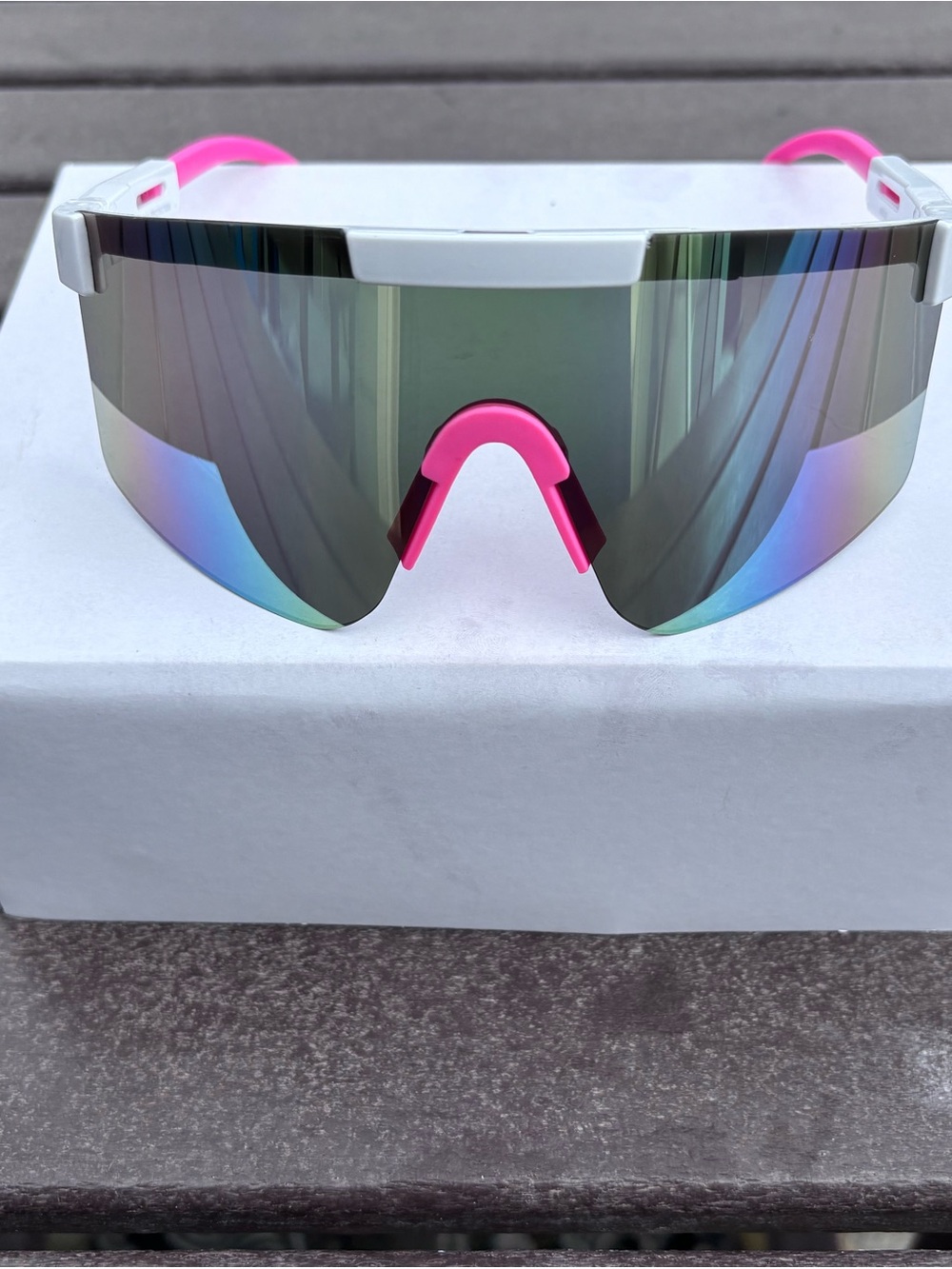Pink Trim Mirrored Visor VR/AR Protective Lens